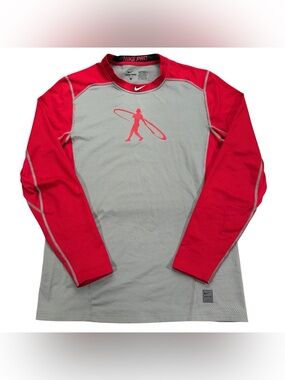 Nike Pro Combat Swingman Ken Griffey Jr. Dri-Fit Fitted Shirt Mens XL Red Grey